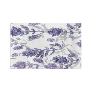 Purple Lavender Blooms Watercolor Botanical Kitchen Towel