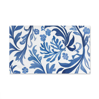 Blue Botanical Watercolor Floral Hand Towel