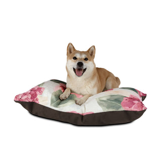 Pink Hydrangea Watercolor Flowers Pet Bed