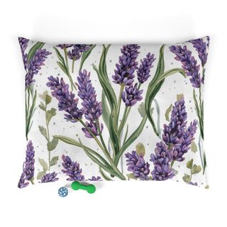 Lavender Sprigs Watercolor Floral Pet Bed