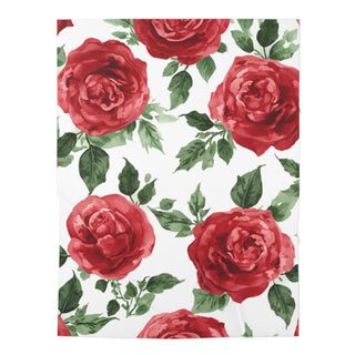 Rose Floral Baby Swaddle Blanket – Soft Red Roses Swaddle for Newborns, Photo Prop & Baby Shower Gift
