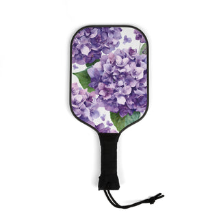 Purple Hydrangea Watercolor Floral Pickleball Paddle Set