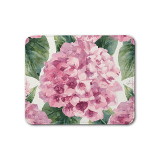 Pink Hydrangea Watercolor Floral Leather Placemat
