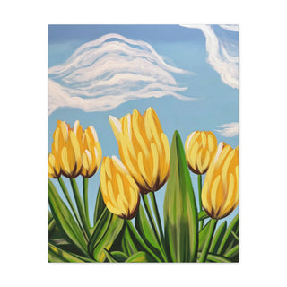 Yellow Tulips Canvas Print | Acrylic Painting
