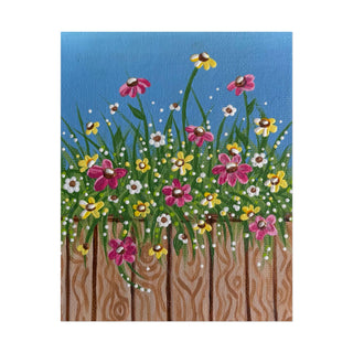 Garden Fence Art Print | Acrylic Painting