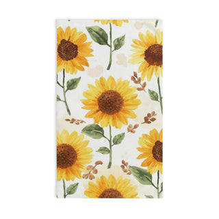 Yellow Sunflowers Watercolor Floral Hand Towel