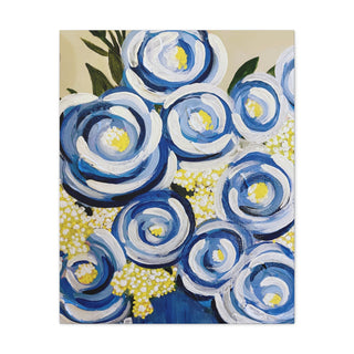 Blue Blossoms Canvas Print | Acrylic Painting