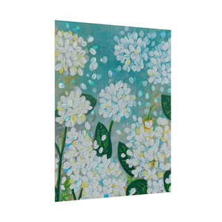 Hydrangea Petals Art Print | Acrylic Painting
