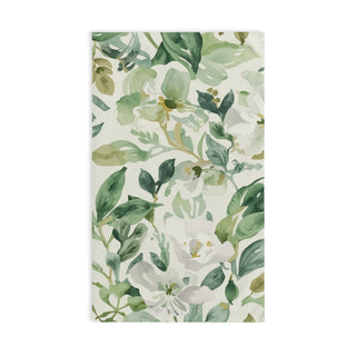 Botanical Green Watercolor Floral Leaves Hand Towel