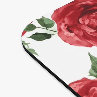 Red Rose Floral Watercolor Mouse Pad