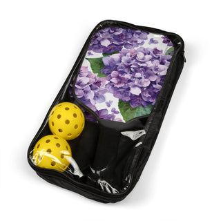 Purple Hydrangea Watercolor Floral Pickleball Paddle Set