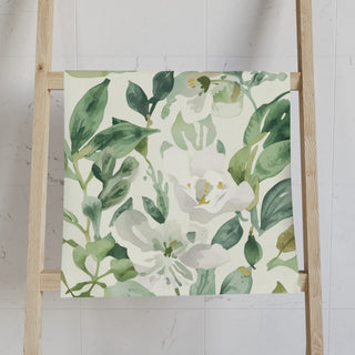 Botanical Green Watercolor Floral Leaves Hand Towel