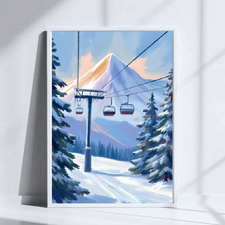 Ski Lift Art Print