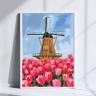 Dutch Windmill Art Print