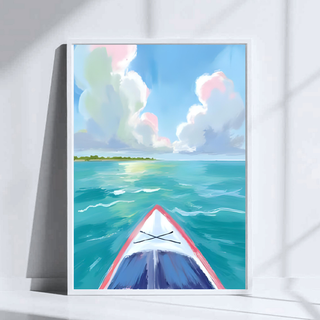 Kayak Lake Art Print