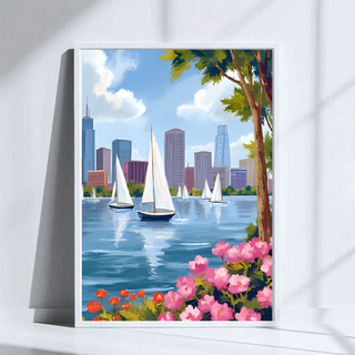 Boston Harbor Spring Art Print